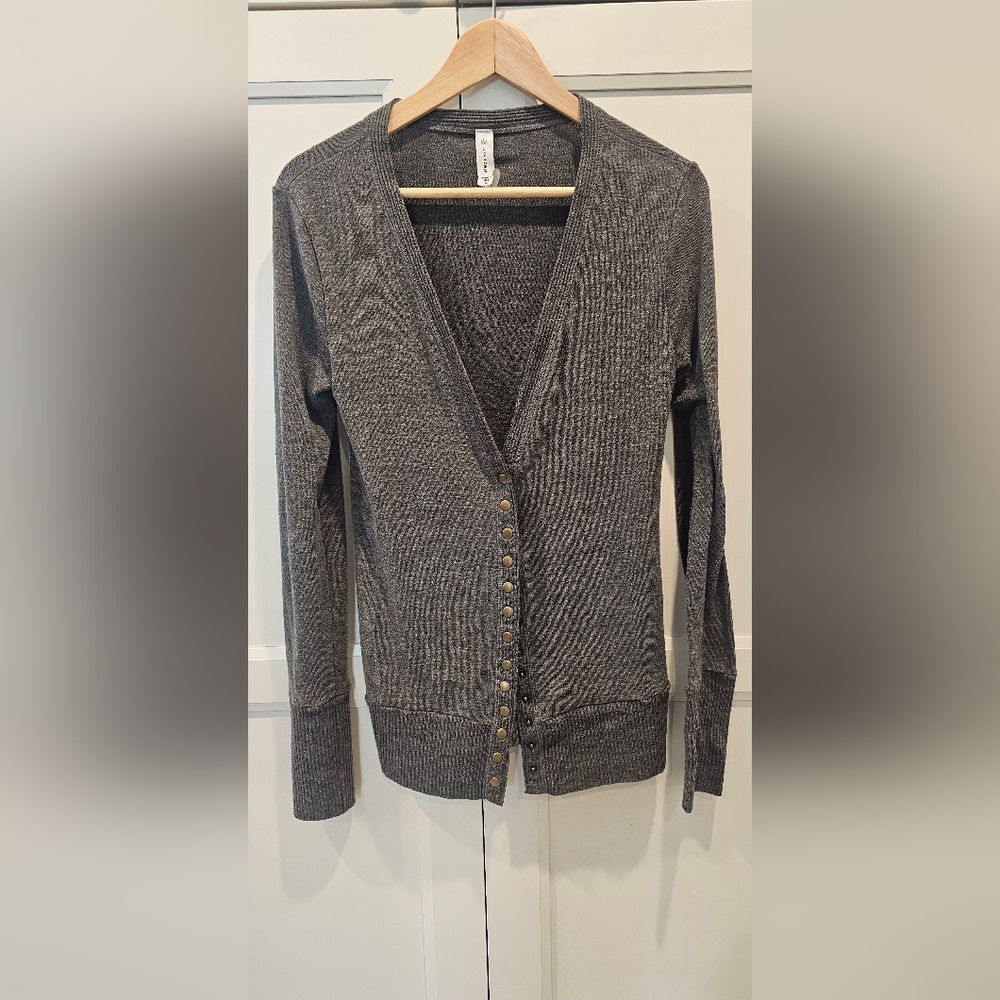 Gray Button-Up Women's Sweater
